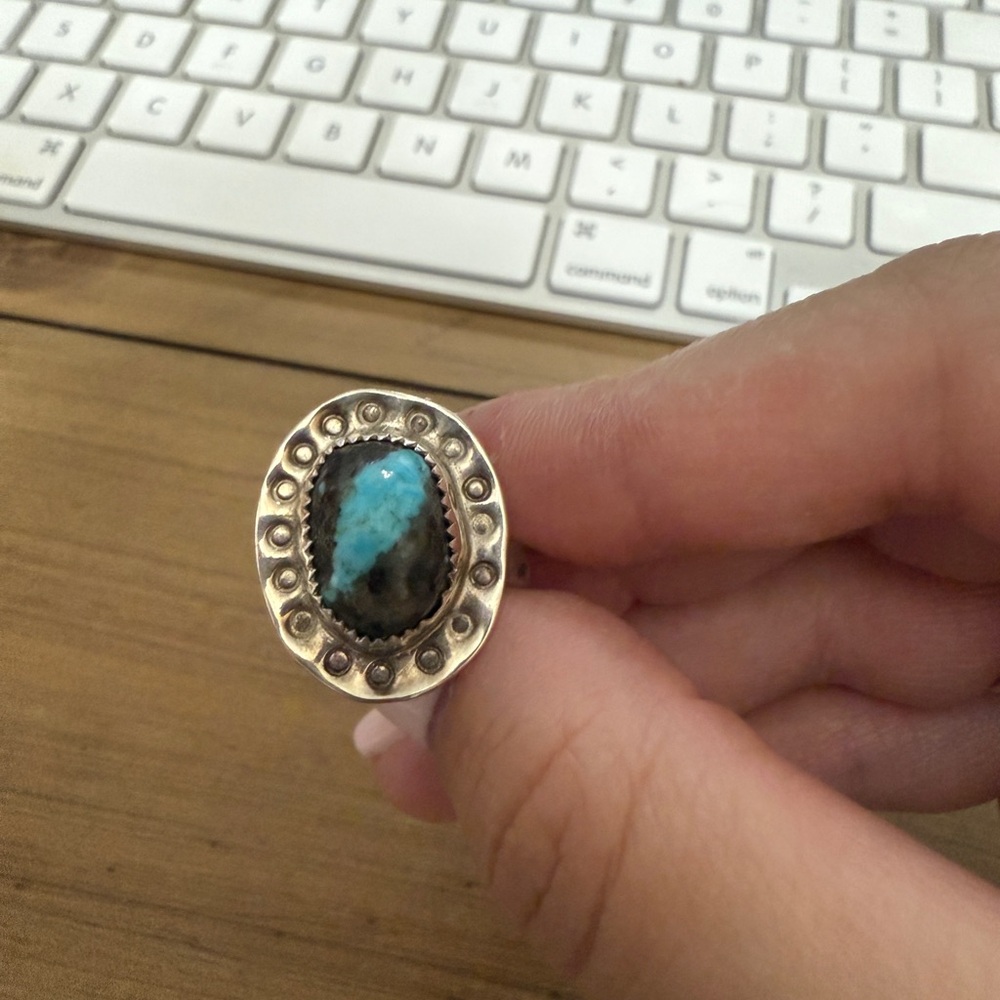 Turquoise and Silver Women's Ring